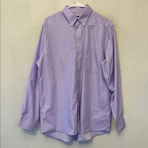 Chaps Men's Purple Button-Down Wrinkle free Regular fit Shirt Size L EUC - Picture 1 of 9